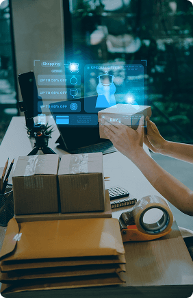 SME Business Woman Working Home Office Online Shopping Concept