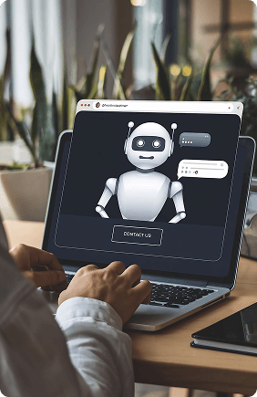 Person Using Online Customer Service With Chat Bot
